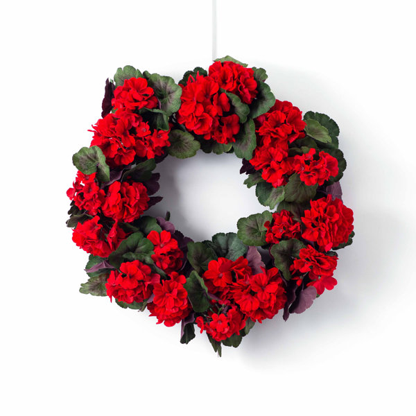 Primrue Faux Geranium Silk 24'' Wreath Wayfair